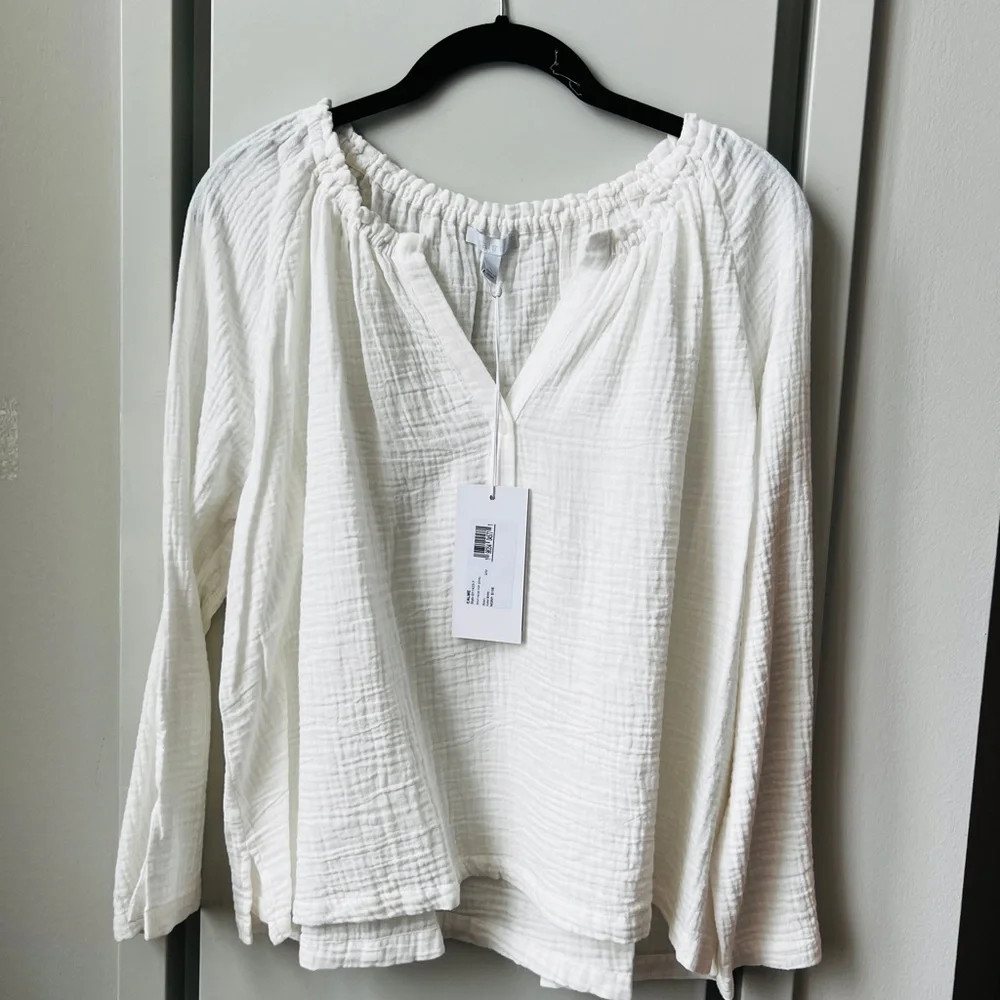 JOHNNY WAS Calme’ Top * 100% Cotton * White * Size Large * - Picture 1 of 6